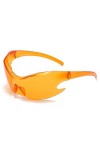 Lunettes de Soleil de Sport Femmes Punk Lunettes de Soleil Hommes Rétro One Piece Lunettes de Soleil, C7 Orange, Taille Uniqu