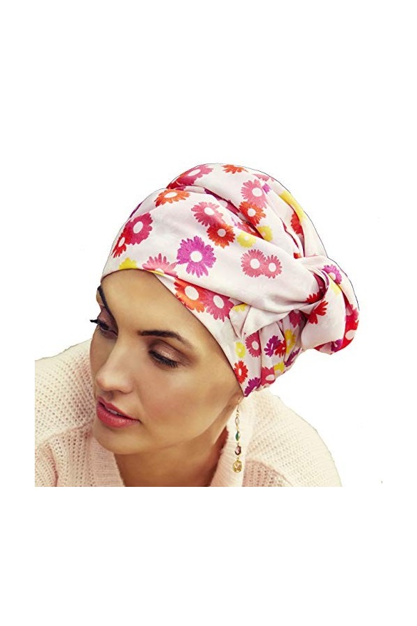 Boho Spirit Sapphire-Ensemble Turban Boho-Imprimé, Summer Daisies, Taille Unique Femme