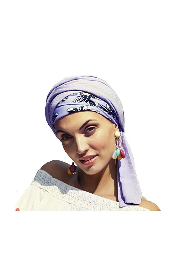 Boho Spirit Sapphire-Ensemble Turban Boho-Imprimé, Summer Daisies, Taille Unique Femme