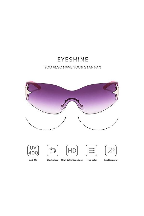 TOBILE Lunettes de soleil punk une pièce sans monture lunettes de soleil lunettes de soleil lunettes de soleil lunettes de so