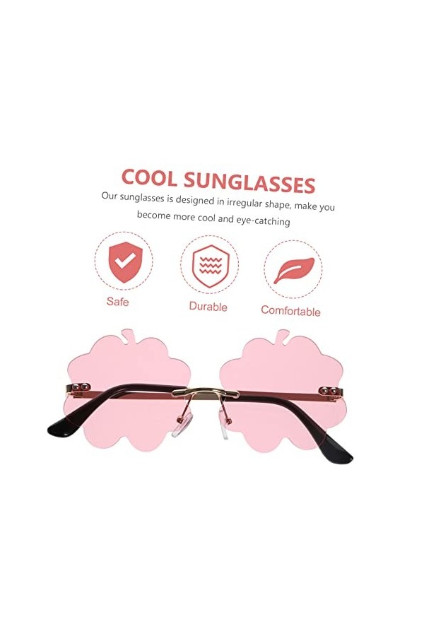 SOIMISS 4 Pièces Lunettes De Soleil Irrégulières Lunettes De Soleil Femme Verre Habiller Des Lunettes Sans Monture Lunettes D