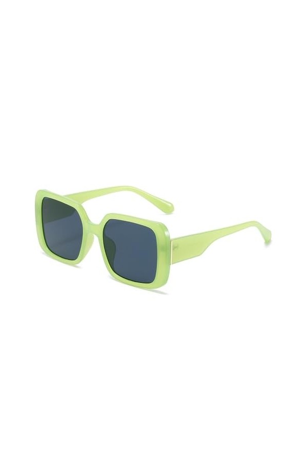 Lunettes de Soleil rétro carrées de Couleur gelée pour Femmes Rose Vert Lunettes Nuances UV400 Hommes Lunettes de Soleil dégr