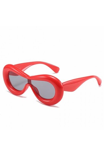ONDIAN Lunettes de soleil personnalisées pour femmes Lunettes de soleil tendance colorées Lunettes de fête classiques, Rouge,
