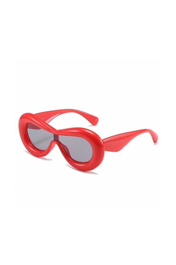 ONDIAN Lunettes de soleil personnalisées pour femmes Lunettes de soleil tendance colorées Lunettes de fête classiques, Rouge,