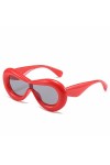 ONDIAN Lunettes de soleil personnalisées pour femmes Lunettes de soleil tendance colorées Lunettes de fête classiques, Rouge,