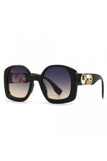 HCHES Lunettes de soleil carrées pour femmes Lunettes de soleil vintage punk surdimensionnées pour hommes Lunettes UV400, 6, 