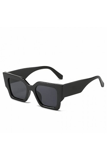 ONDIAN Lunettes de soleil rétro en forme de carré pour femme Lunettes de soleil de fête classiques couleur : noir, taille : 