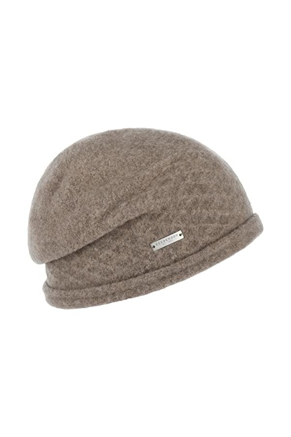 Seeberger Bonnet en Laine Foulée Mirana Bonnet pour Femme Taille Unique - Marron 