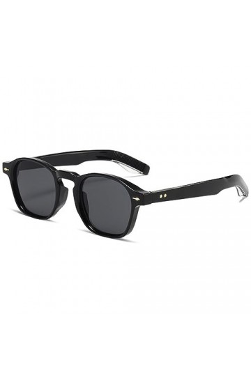 Lunettes de Soleil carrées Femmes décoration Vintage gelée Couleur Lunettes Hommes Lunettes de Soleil Nuances UV400, Noir, Ta