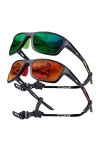 OKH Lot de 2 paires de lunettes de soleil polarisées pour homme et femme - Protection UV400 - Avec sangle en corde