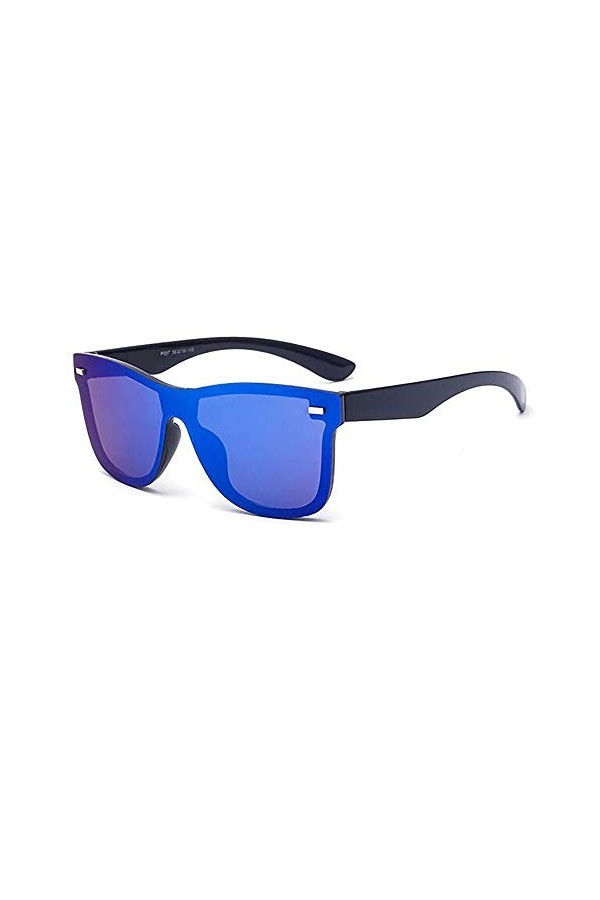 JOYAS 24 Lunettes de soleil écran complet polarisées avec étui et chiffon pour femme et homme - Bleu -
