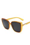 SUYGGCK Lunettes de soleil surdimensionnées en plastique pour femme - Style rétro - UV400-5 - Orange/gris