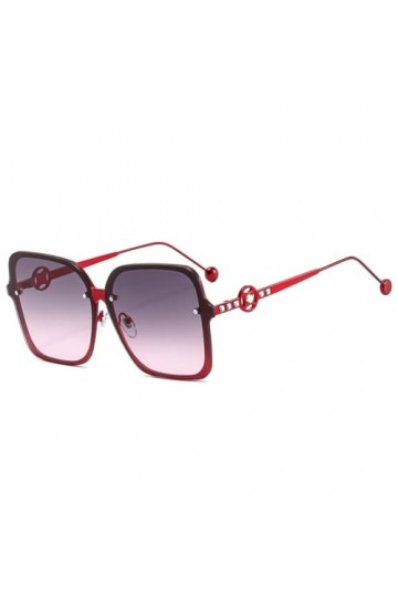 HCHES Lunettes de Soleil Femmes Lunettes de Soleil carrées surdimensionnées Femme Vintage métal Diamant dégradé Lunettes UV40