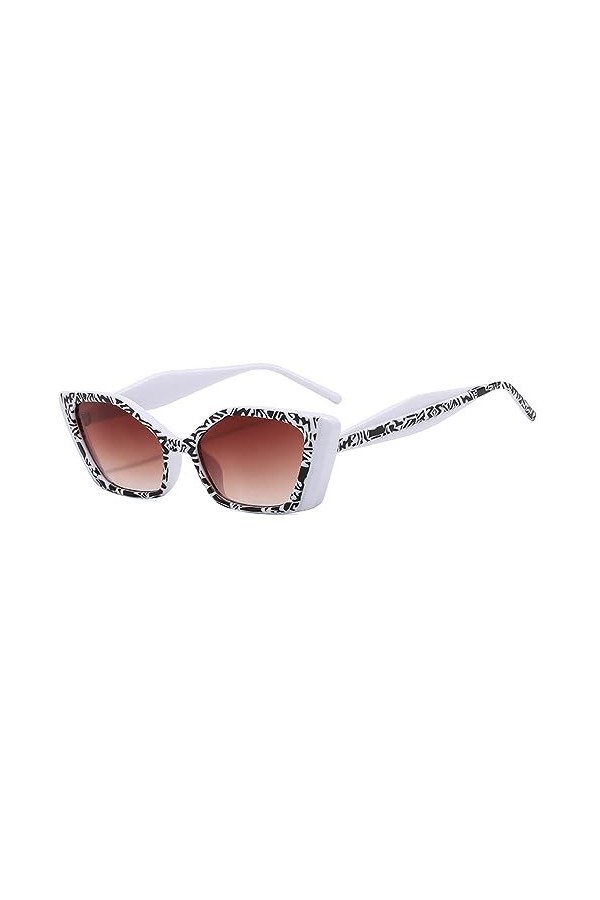 HPIRME Lunettes de soleil Cat Eye Punk pour femmes hommes impression carrée lunettes de soleil femmes nuances lunettes lunett