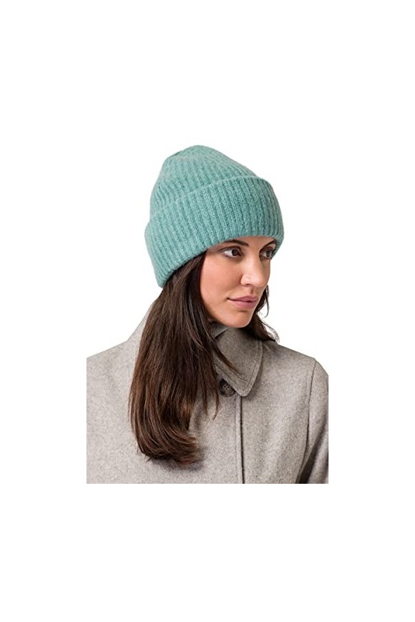 Style & Republic Bonnet côtelé pour femme en 100 % cachemire | Ce bonnet douillet pour femme deviendra votre nouvelle pièce p