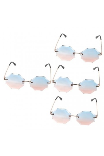GALPADA 4 Pièces Lunettes De Soleil Sans Monture Lunettes Disco Lunettes De Mode Pour Femmes Lunettes De Soleil Tendance Pour