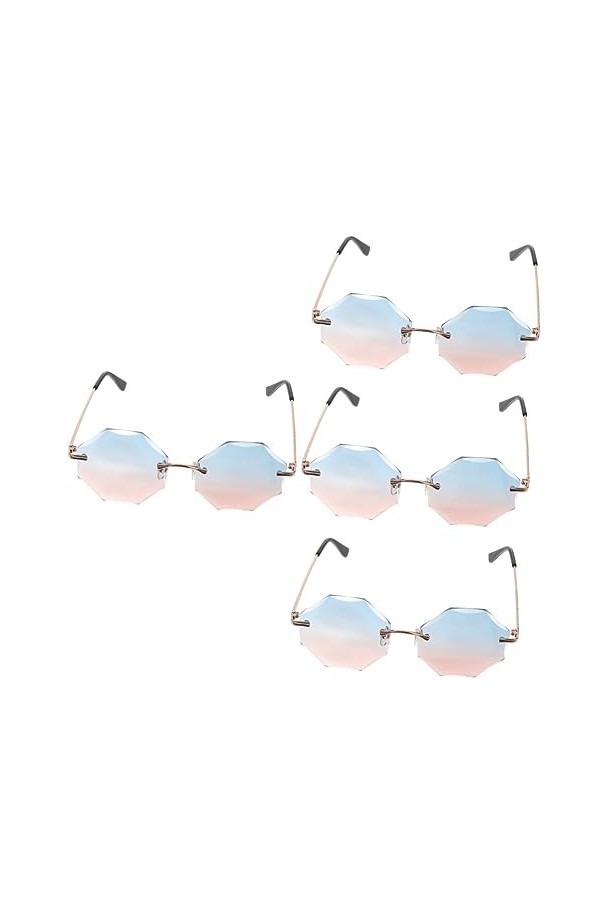 GALPADA 4 Pièces Lunettes De Soleil Sans Monture Lunettes Disco Lunettes De Mode Pour Femmes Lunettes De Soleil Tendance Pour