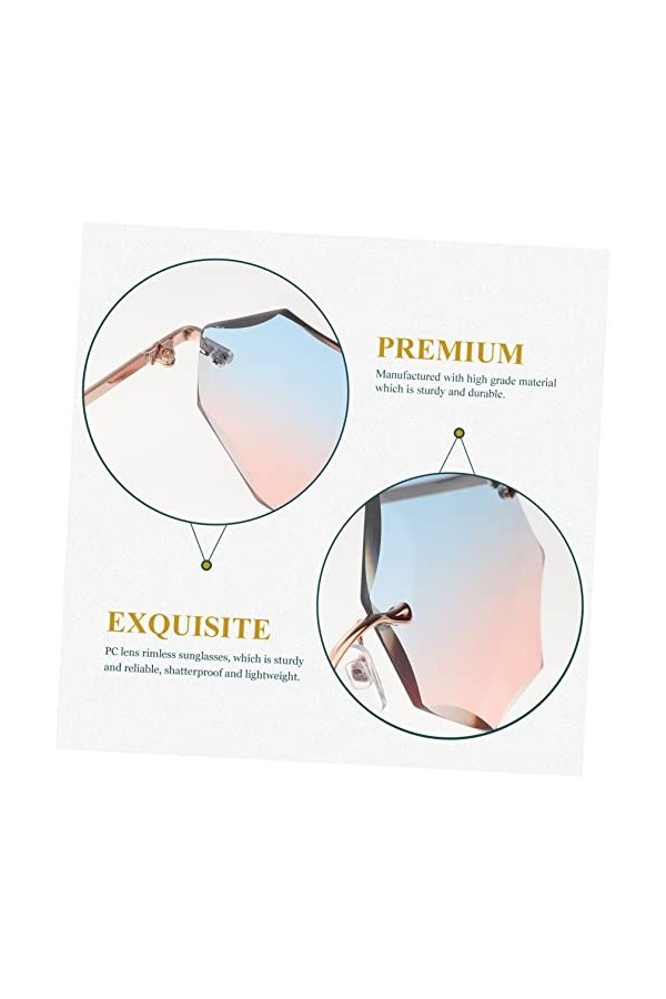 GALPADA 4 Pièces Lunettes De Soleil Sans Monture Lunettes Disco Lunettes De Mode Pour Femmes Lunettes De Soleil Tendance Pour