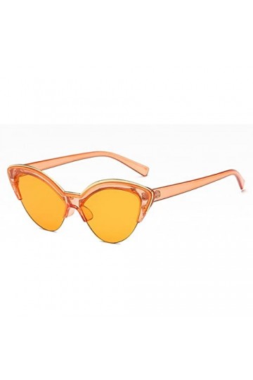 HPIRME Vintage Cat Eye Lunettes de Soleil pour Femmes Vintage Petite Demi-Cadre Lunettes Voyage Femme Lunettes de Soleil, Ora