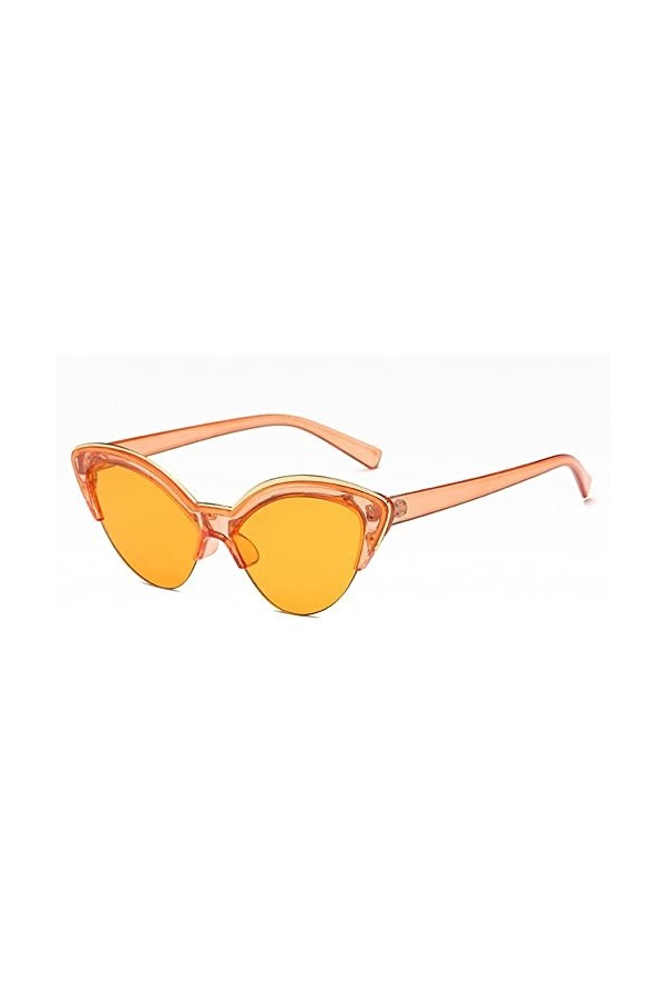 HPIRME Vintage Cat Eye Lunettes de Soleil pour Femmes Vintage Petite Demi-Cadre Lunettes Voyage Femme Lunettes de Soleil, Ora