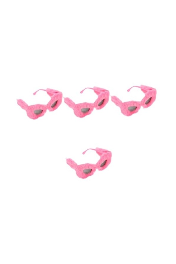 GALPADA 4 Pièces Lunettes En Peluche Lunettes Rave Lunettes De Soleil Tendance Pour Femmes Lunettes De Soleil Femme Tendance 