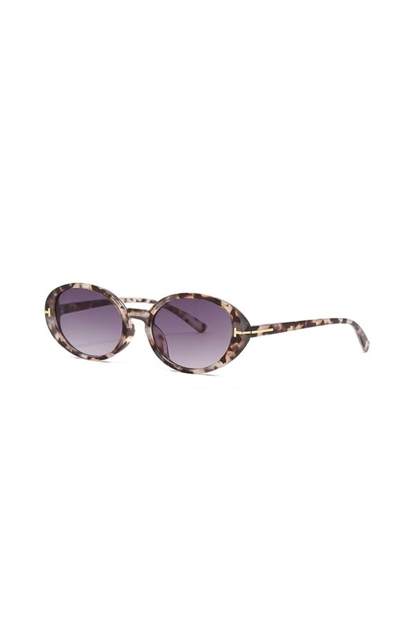 HCHES Lunettes de soleil ovales pour femmes, lunettes de soleil vintage pour hommes, nuances dégradées UV400, 5, taille uniqu