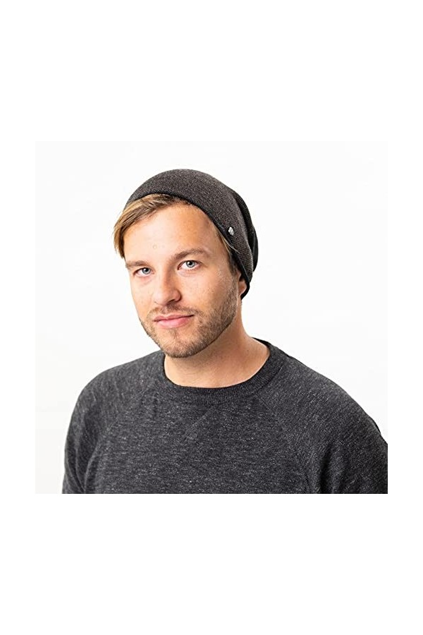 Lierys Bonnet Beanie Fine Merino Twotone Femme/Homme/Enfant - Made in Germany Long en Tricot pour lhiver Oversize Automne-Hi
