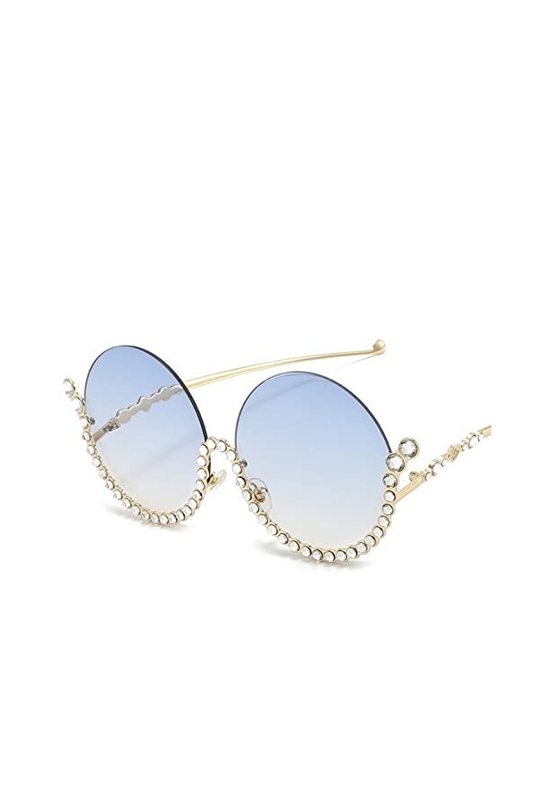 Lunettes de Soleil à Grande Monture Ronde en métal for Hommes et Femmes, for fête de Bal en Plein air, Tendance, Shopping, Pa