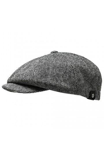 WEROR Casquette Plate Gatsby Chapeau Beret Homme WEROR-10.1 Gris-Noir, 60-61 