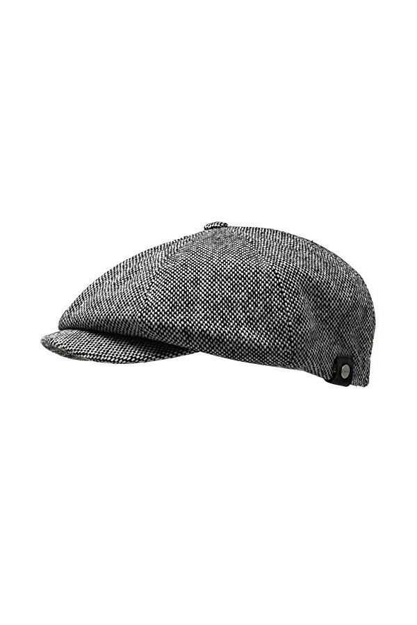 WEROR Casquette Plate Gatsby Chapeau Beret Homme WEROR-10.1 Gris-Noir, 60-61 