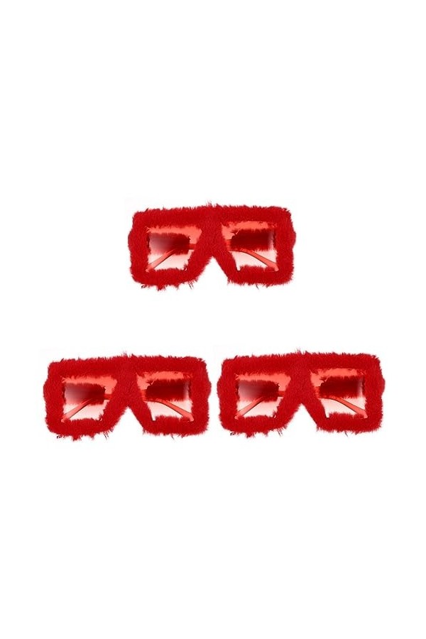 ABOOFAN 3 Pièces Drôle Protection Funky Lunettes De Soleil Surdimensionnées En Peluche Lunettes De Soleil Carrées Pour Femmes