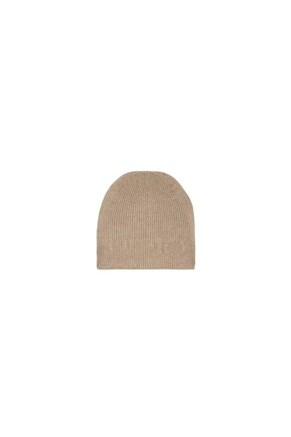 Liu Jo Bonnet Liu Jo pour femme avec logo et rivets en mélange de viscose Couleur naturelle, naturel, taille unique