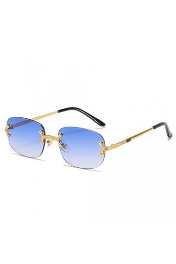 MUTYNE Lunettes de soleil rectangulaires sans monture Femmes Mode Carré Lunettes de soleil Hommes Conduite Café Gradient Lent