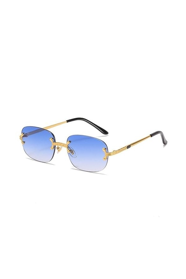 MUTYNE Lunettes de soleil rectangulaires sans monture Femmes Mode Carré Lunettes de soleil Hommes Conduite Café Gradient Lent