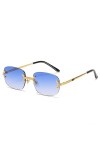 MUTYNE Lunettes de soleil rectangulaires sans monture Femmes Mode Carré Lunettes de soleil Hommes Conduite Café Gradient Lent