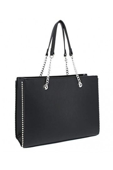 Sac à Main Femme Chaîne Perle Bille Clou - Sac Cabas Cours Grand Format A4 Lycée - Sac Shopping Fourre-Tout Taille XL - Sac V