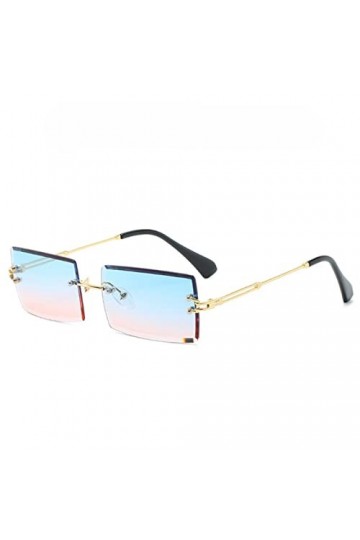 CHEFRU des Lunettes De Soleil Mode Petit Rectangle Lunettes De Soleil Femmes Verrouillères sans Bord De Soleil De Style Été F