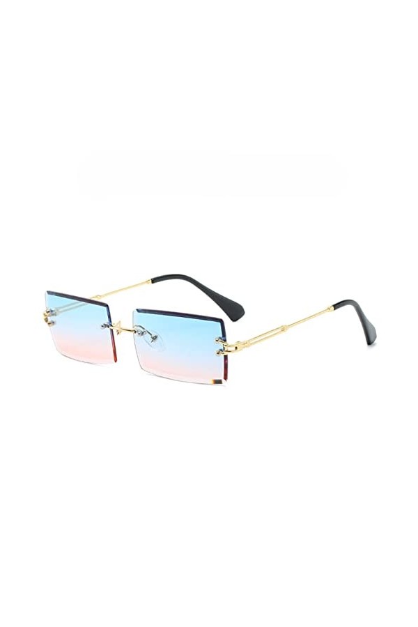 CHEFRU des Lunettes De Soleil Mode Petit Rectangle Lunettes De Soleil Femmes Verrouillères sans Bord De Soleil De Style Été F