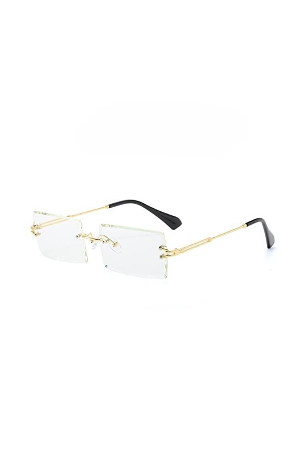 CHEFRU des Lunettes De Soleil Mode Petit Rectangle Lunettes De Soleil Femmes Verrouillères sans Bord De Soleil De Style Été F