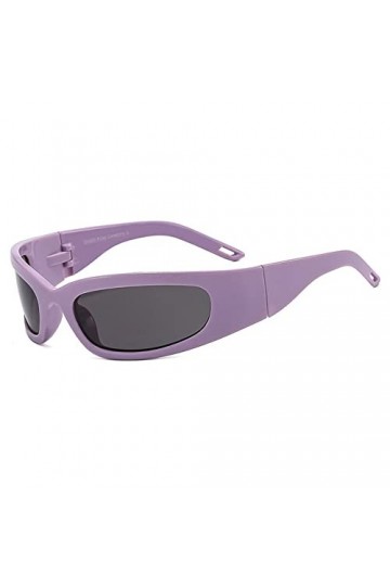 HPIRME Lunettes de soleil pour femme Miroir Steampunk Lunettes de soleil Vintage Sports Punk Shades Uv400, gris violet, taill