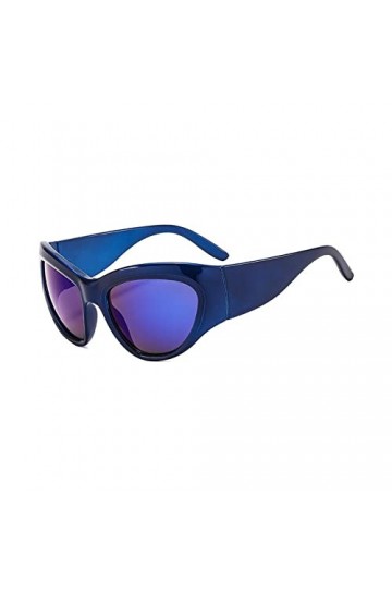 Lunettes de soleil pour femmes Noir Grand Cadre Dames Lunettes de soleil Hommes Pilote Lunettes de vue Miroir Shades, Bleu bl