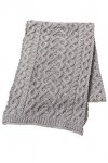 Aran Crafts Womens Irish Knitted Wool Soft Heart Pattern Scarf X4942-SGRY 