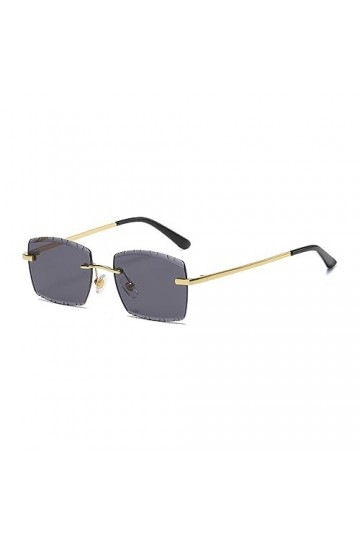 MUTYNE Lunettes de soleil dégradées sans monture bleu couleurs lentille carré lunettes de soleil UV400 femme lunettes de voya