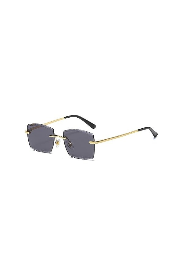 MUTYNE Lunettes de soleil dégradées sans monture bleu couleurs lentille carré lunettes de soleil UV400 femme lunettes de voya