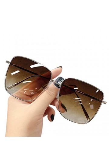 SUYGGCK Lunettes de Soleil Polarisées Lunettes De Soleil Les Femmes Voyagent dans Les Couleurs De Gradient De Cadre Carré-Bro