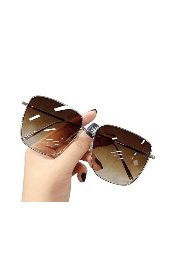 SUYGGCK Lunettes de Soleil Polarisées Lunettes De Soleil Les Femmes Voyagent dans Les Couleurs De Gradient De Cadre Carré-Bro