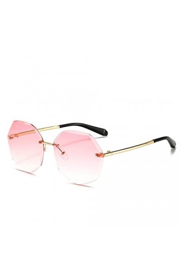 HCHES Lunettes de soleil pour femmes sans monture Fashion Gradient Lenses Lunettes de soleil Lady Vintage Alloy Legs Classic 