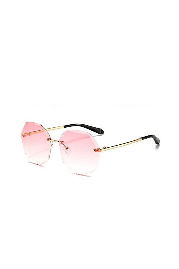 HCHES Lunettes de soleil pour femmes sans monture Fashion Gradient Lenses Lunettes de soleil Lady Vintage Alloy Legs Classic 