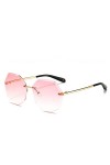 HCHES Lunettes de soleil pour femmes sans monture Fashion Gradient Lenses Lunettes de soleil Lady Vintage Alloy Legs Classic 