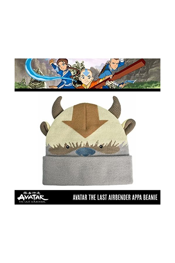 Concept One Avatar The Last Airbender Appa Acrylic Knitted Winter Hat Beanie with Cuff Bonnet Mtze, Multicolore, Taille Uniqu